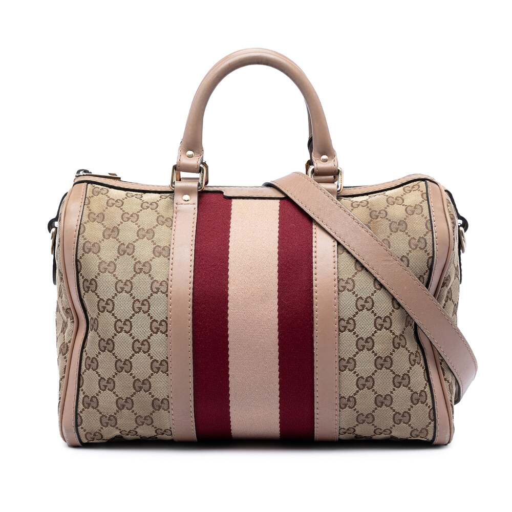 Gucci Vintage Web Boston Bag Gg Canvas #341018G86B